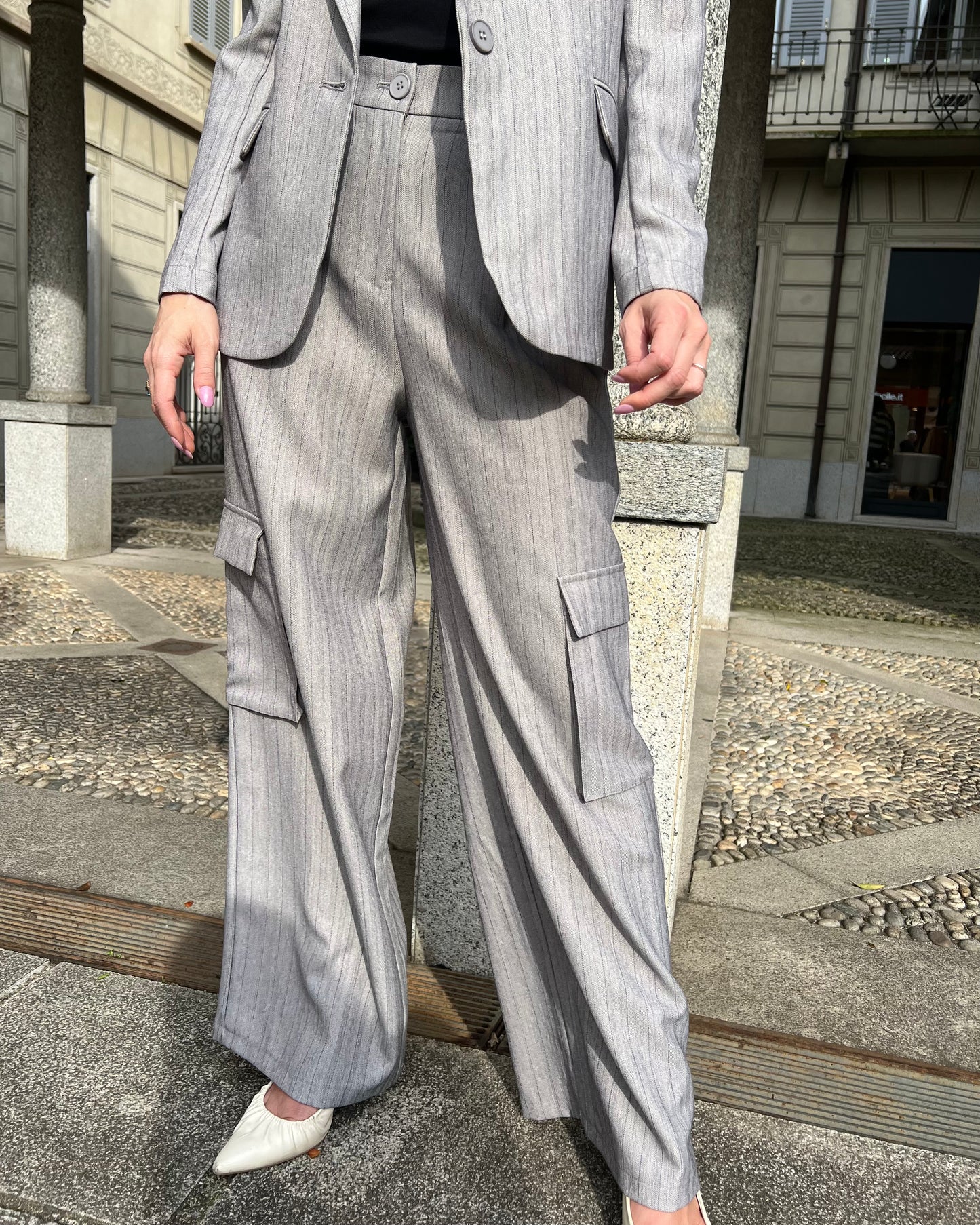 PANTALONE PALAZZO RIGHE