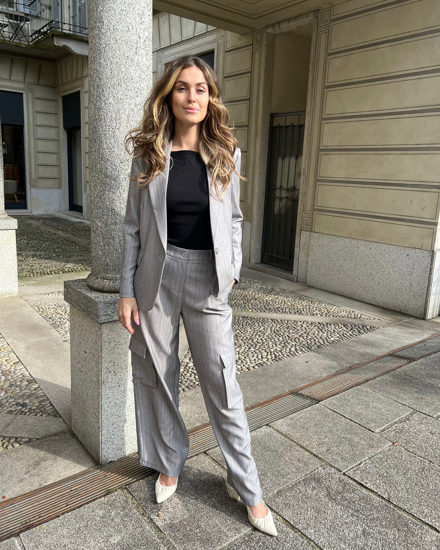 PANTALONE PALAZZO RIGHE