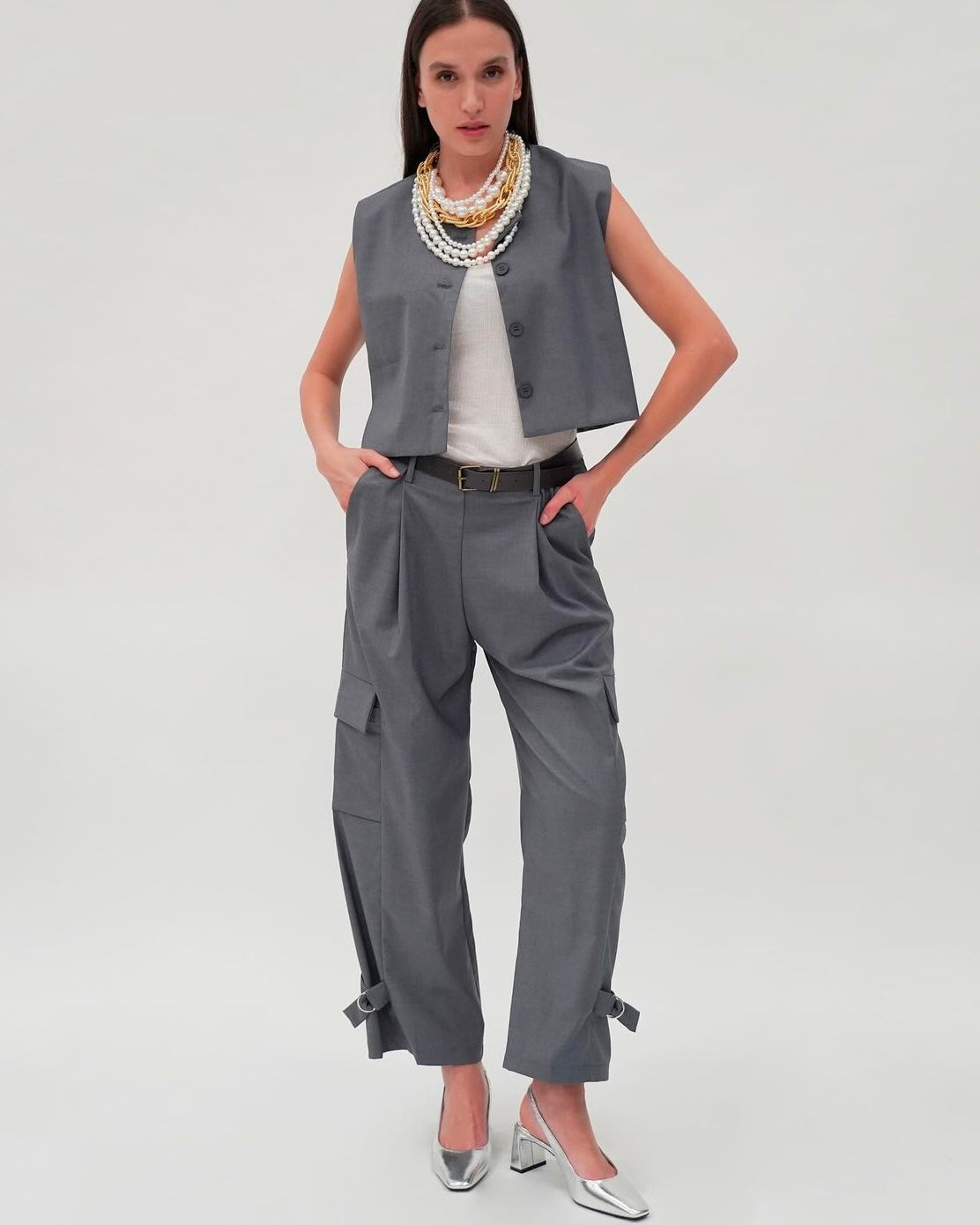 PANTALONE CARGO GRIGIO