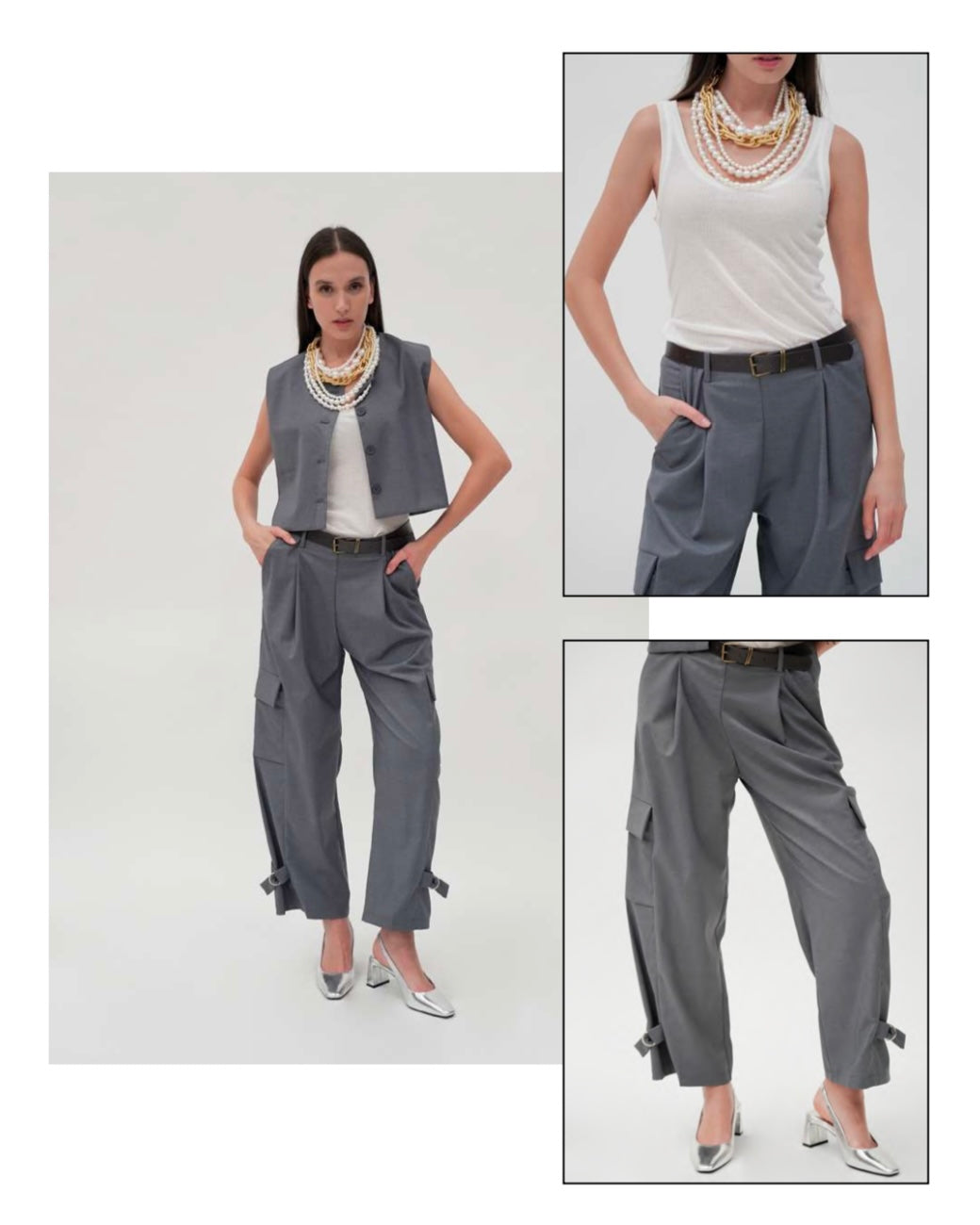PANTALONE CARGO GRIGIO